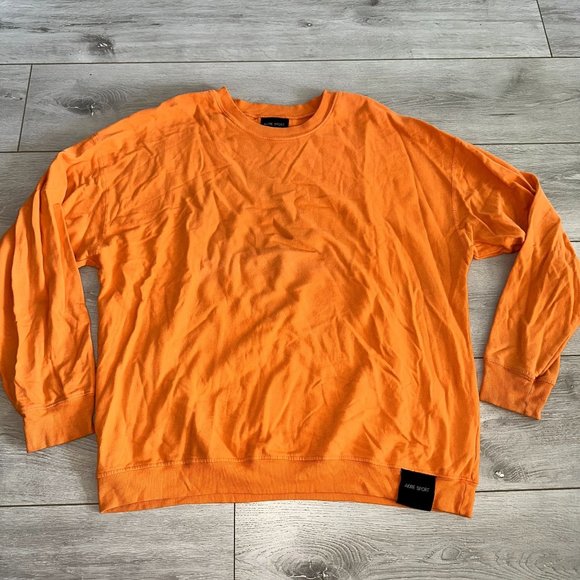 AKIRE Sport by Erika Orange Oversized Crewneck Sweatshirt Women Small S - Picture 1 of 8
